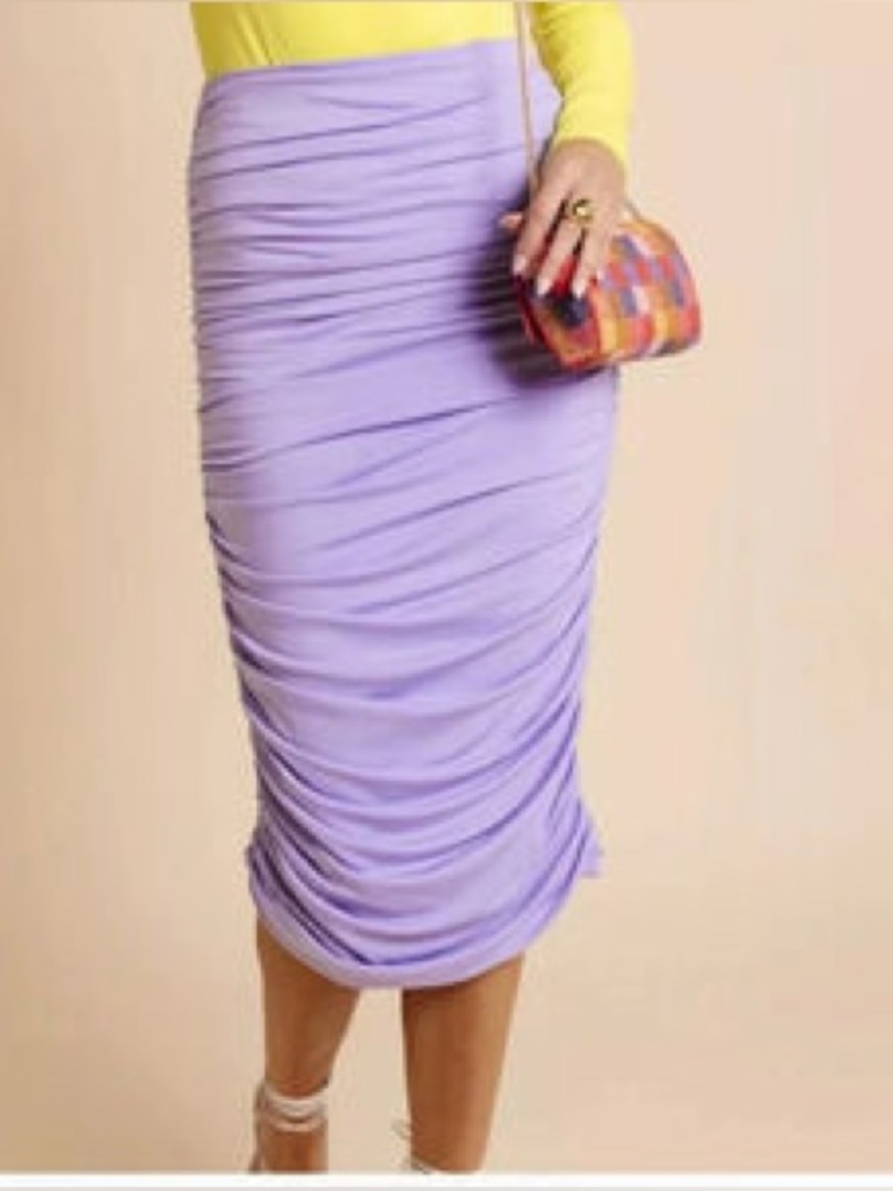 Rachel Parcell Lavender Ruched Skirt